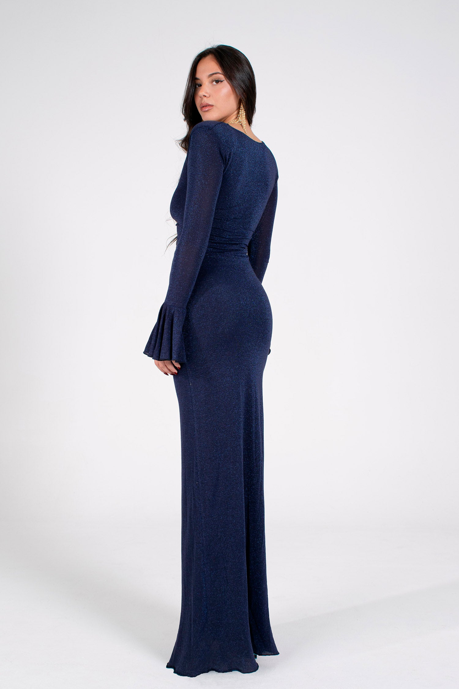 Abito ROSSANA Lurex Blu Navy