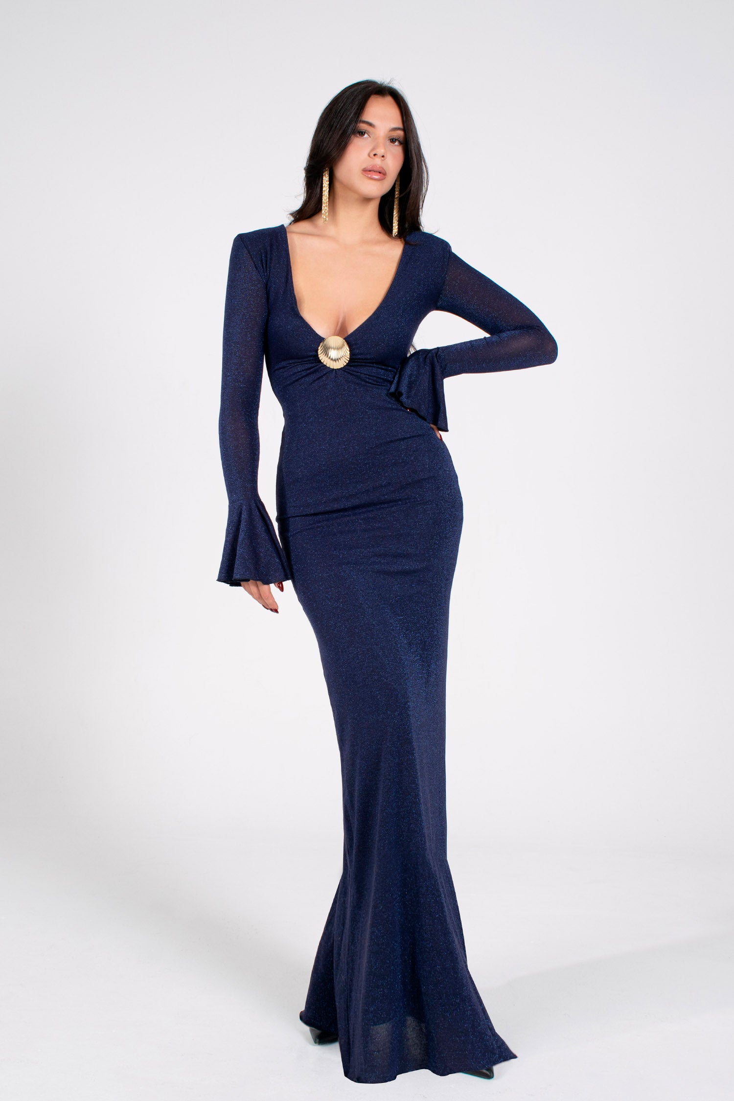 Abito ROSSANA Lurex Blu Navy