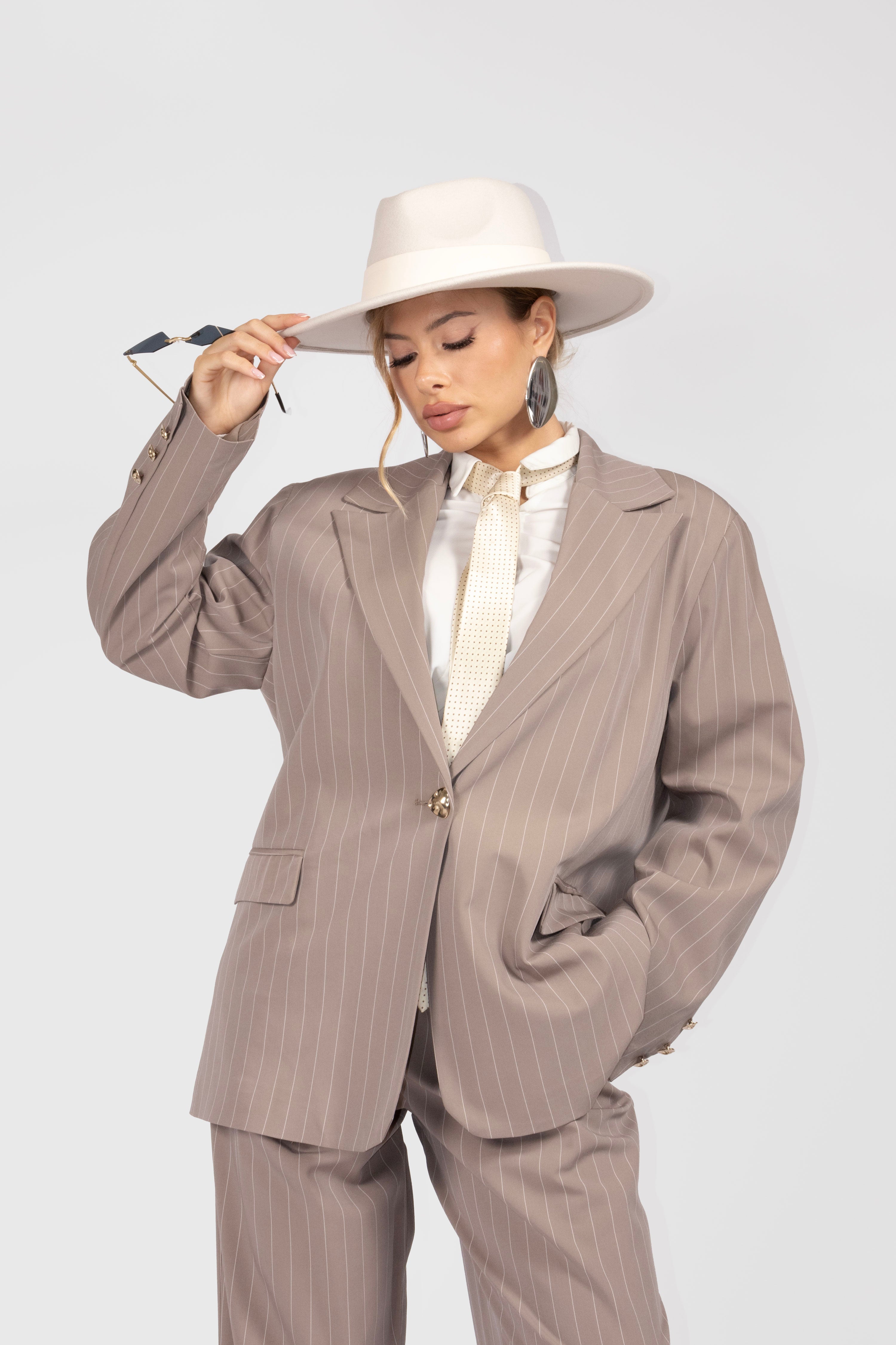 Blazer ROBERTA Taupe Gessato