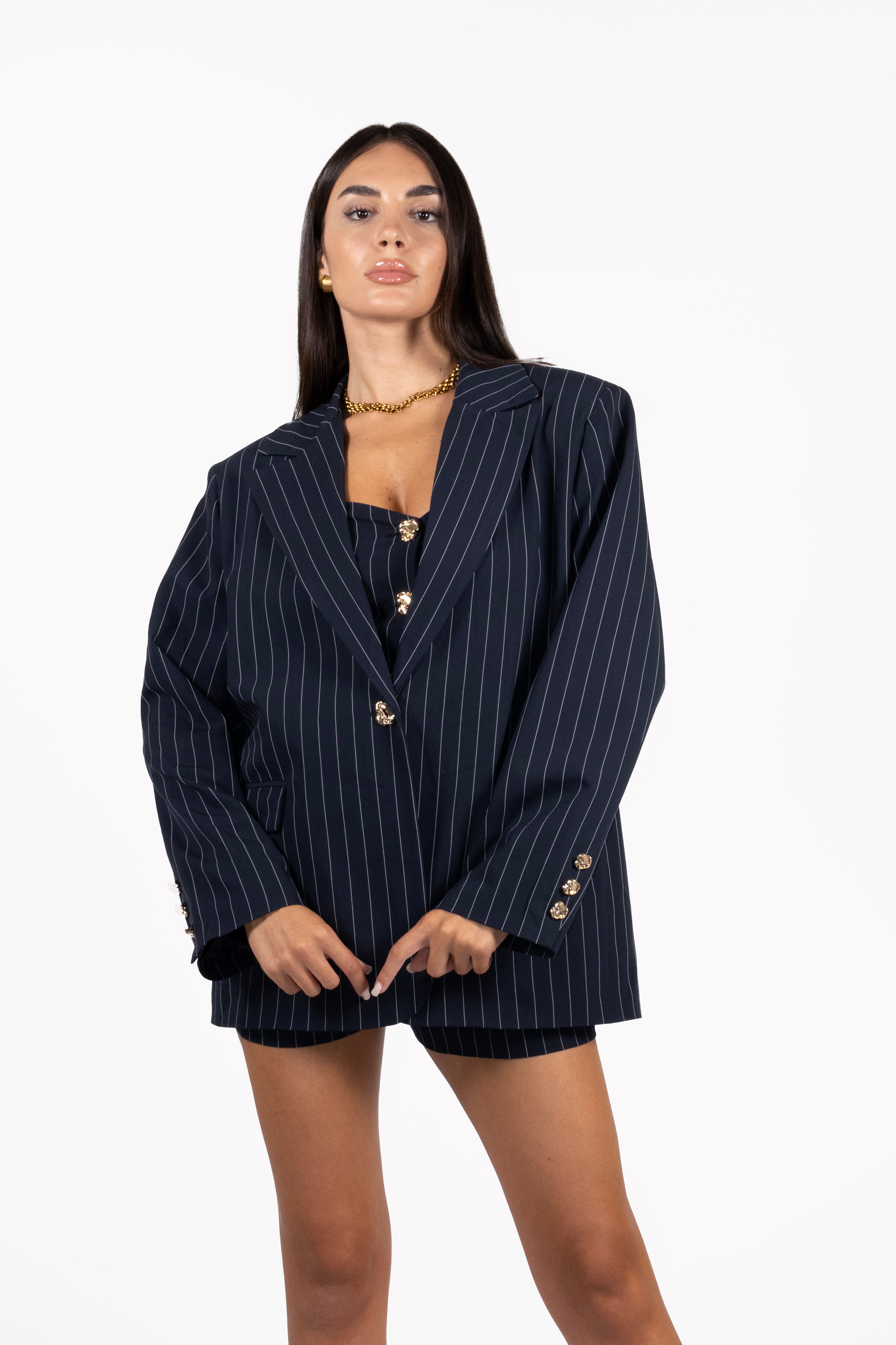 Blazer ROBERTA Navy Gessato