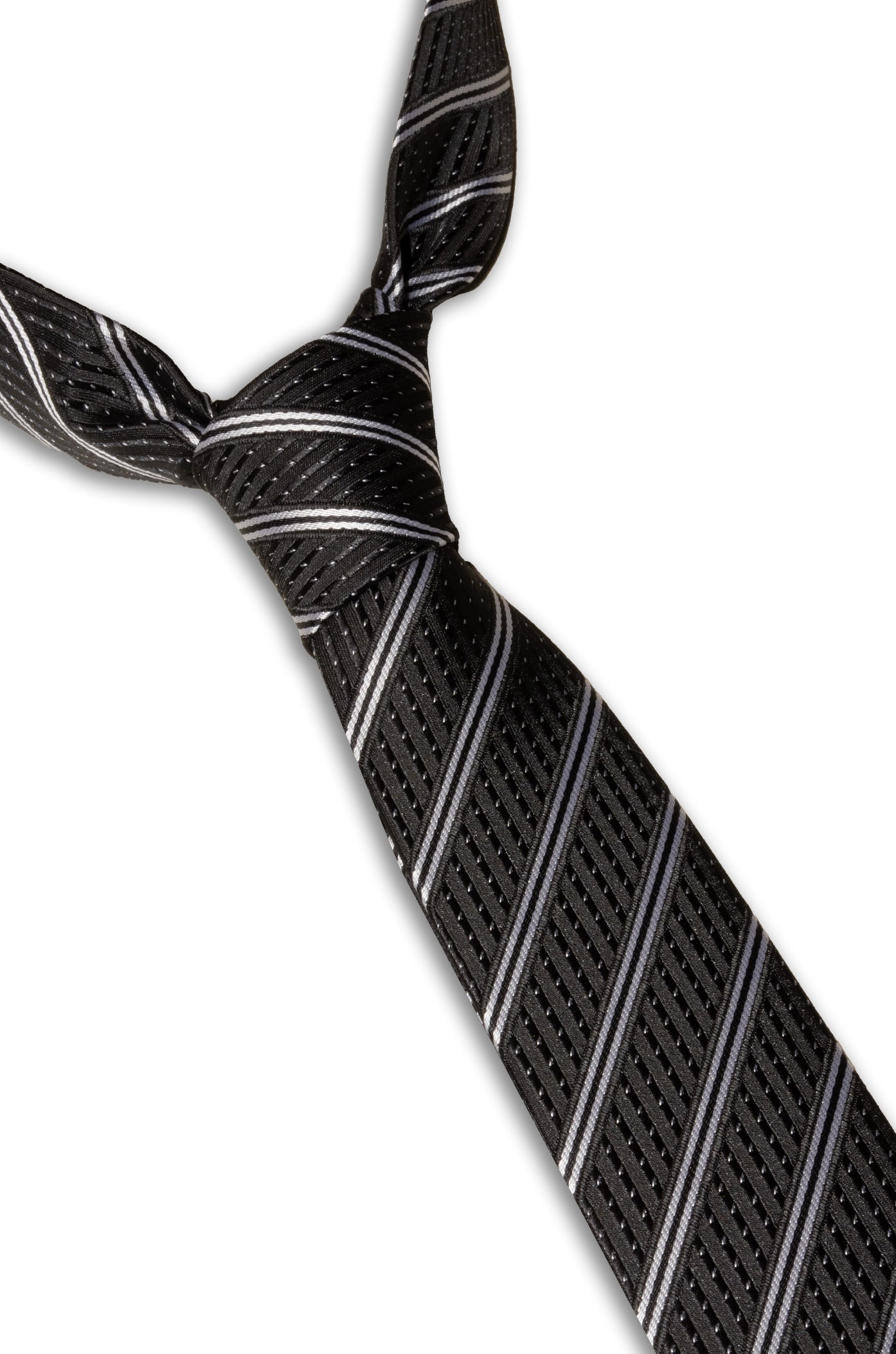 CRAVATTA Slim Nera/Argento