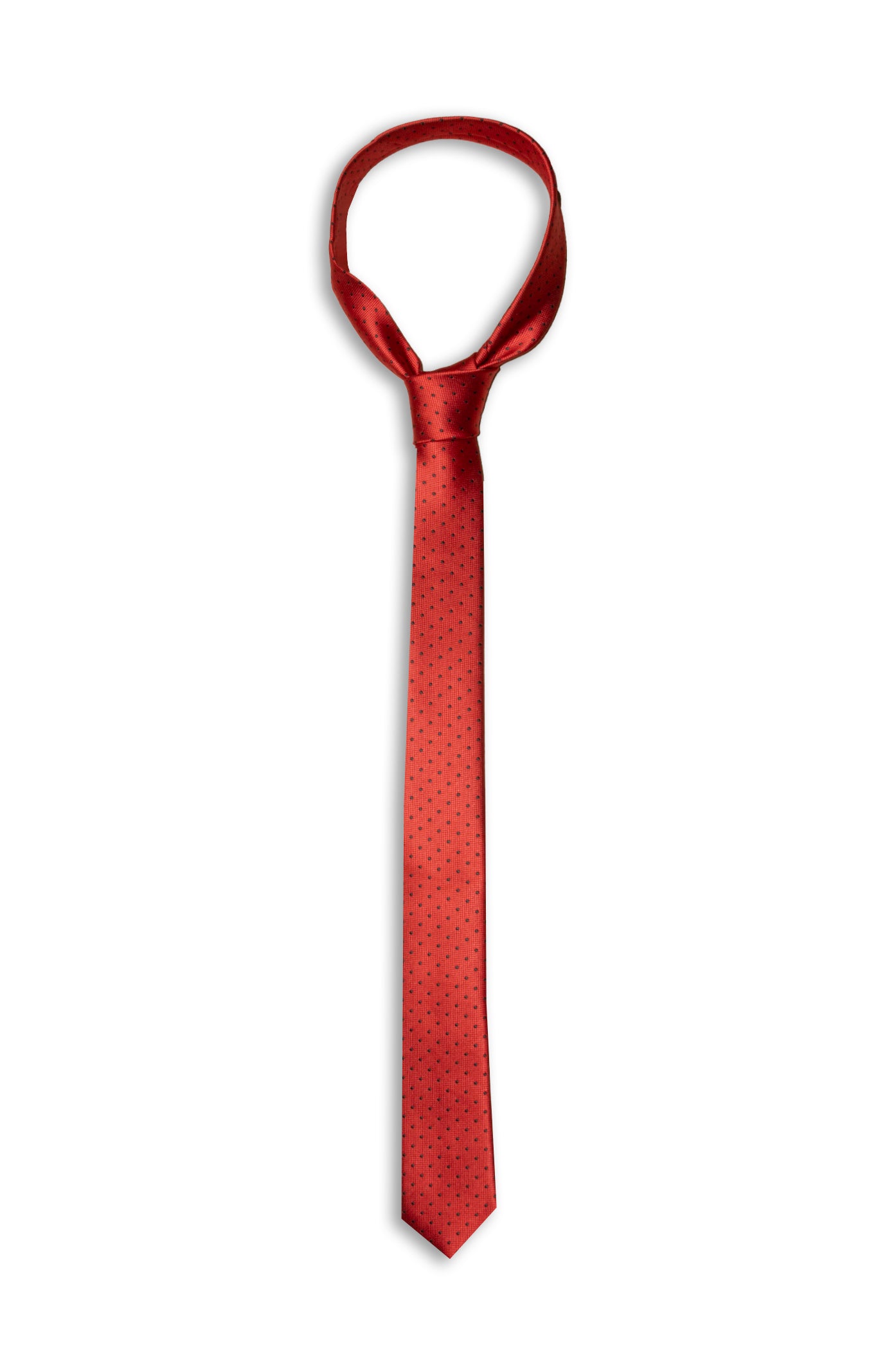 CRAVATTA Slim Rossa Pois