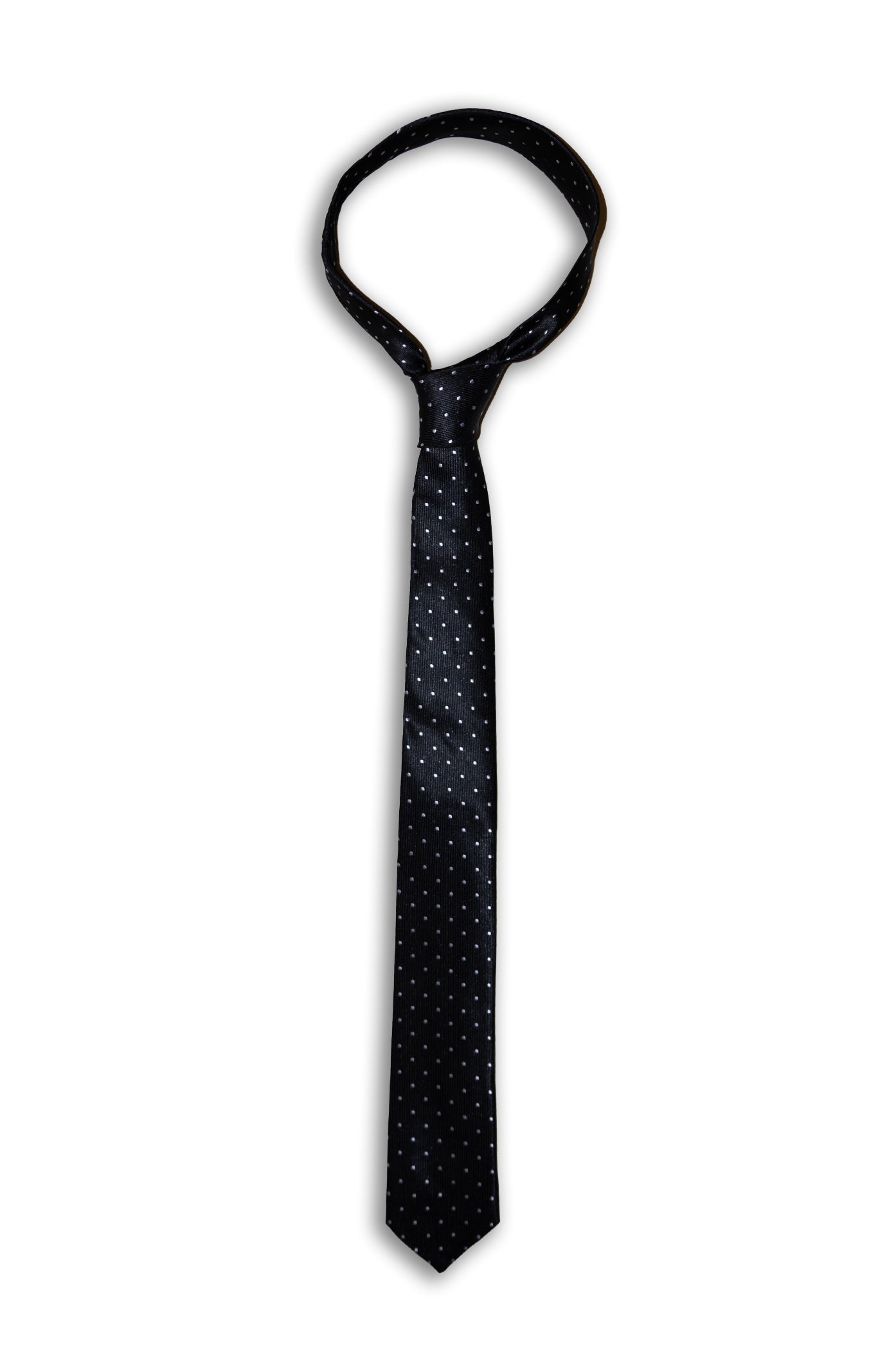 CRAVATTA Slim Black Pois