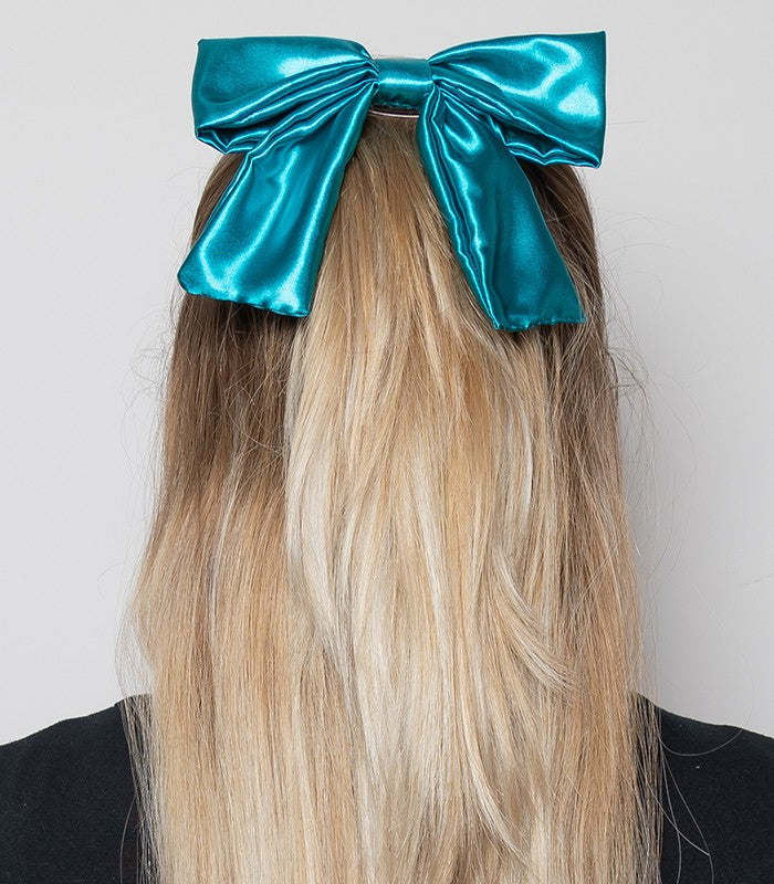 LITTLE DAPHNE Fiocco Raso Petrolio