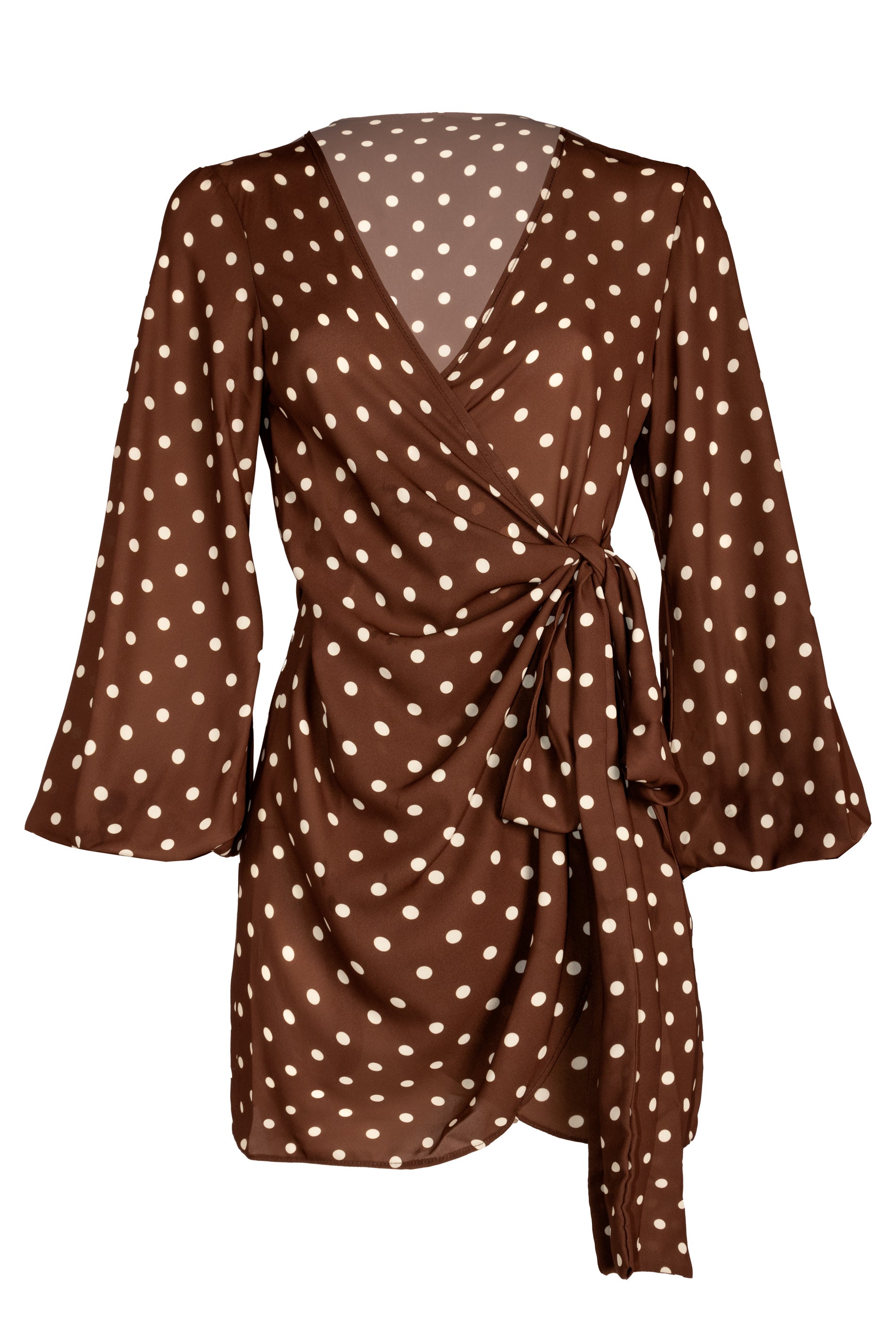 Kimono Corto AZZURRA Pois Brown - Sand Shop