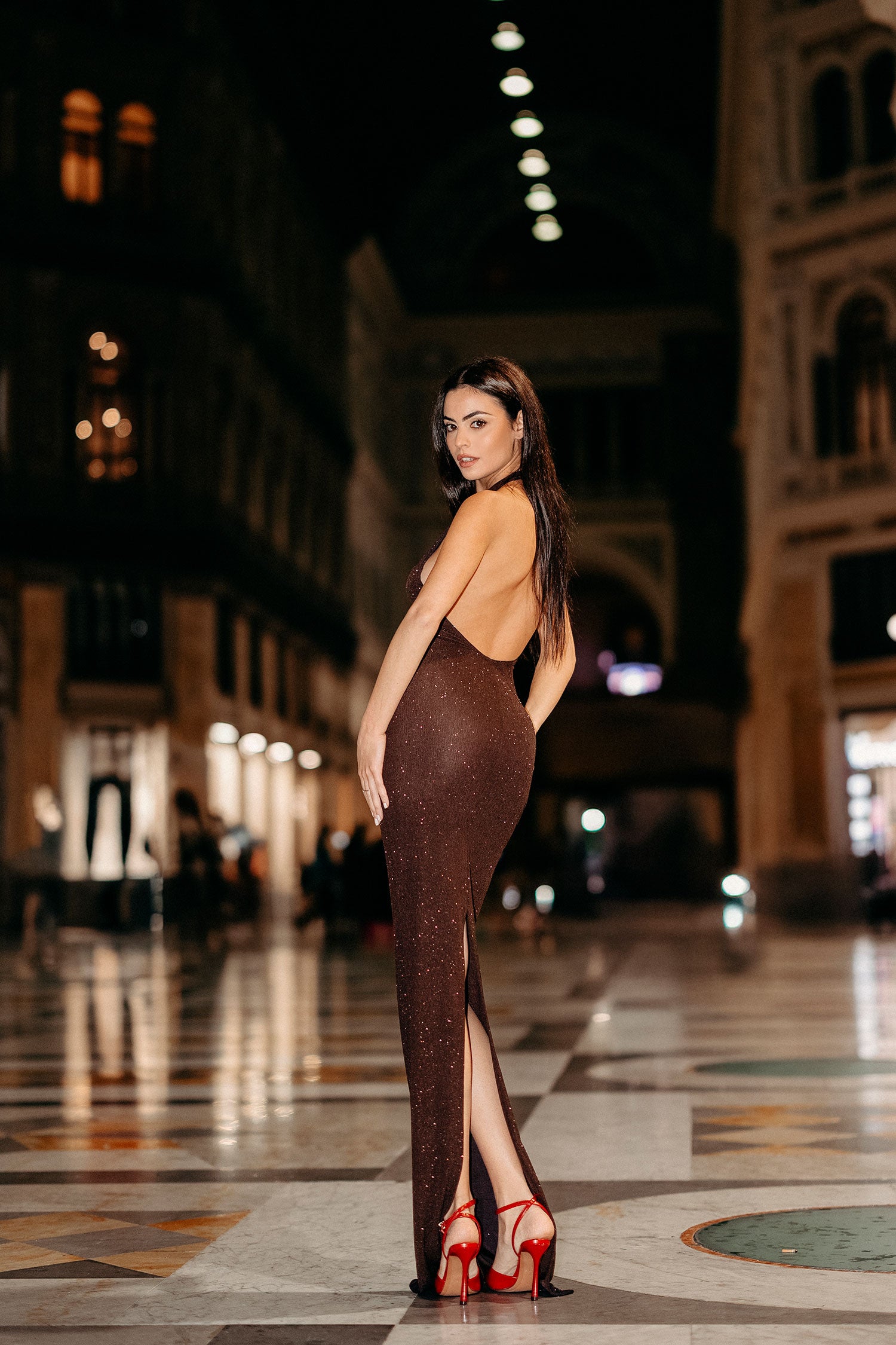  LUISA Glitter Cocoa Dress