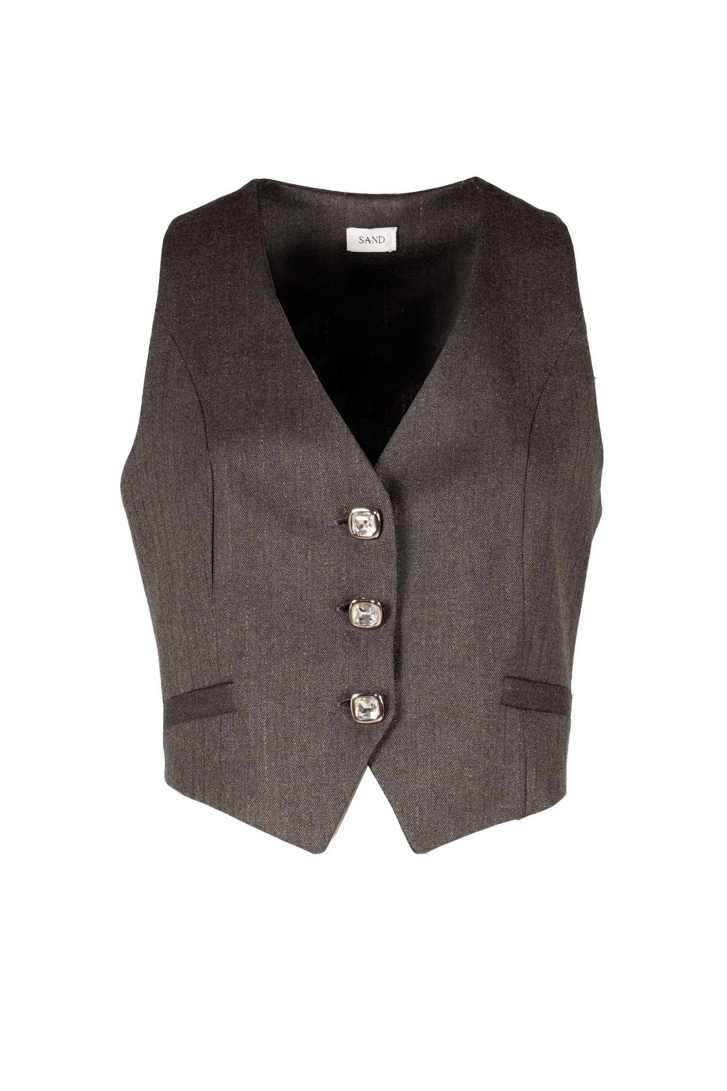 Gilet MARTINA Gessato Glitter Grey