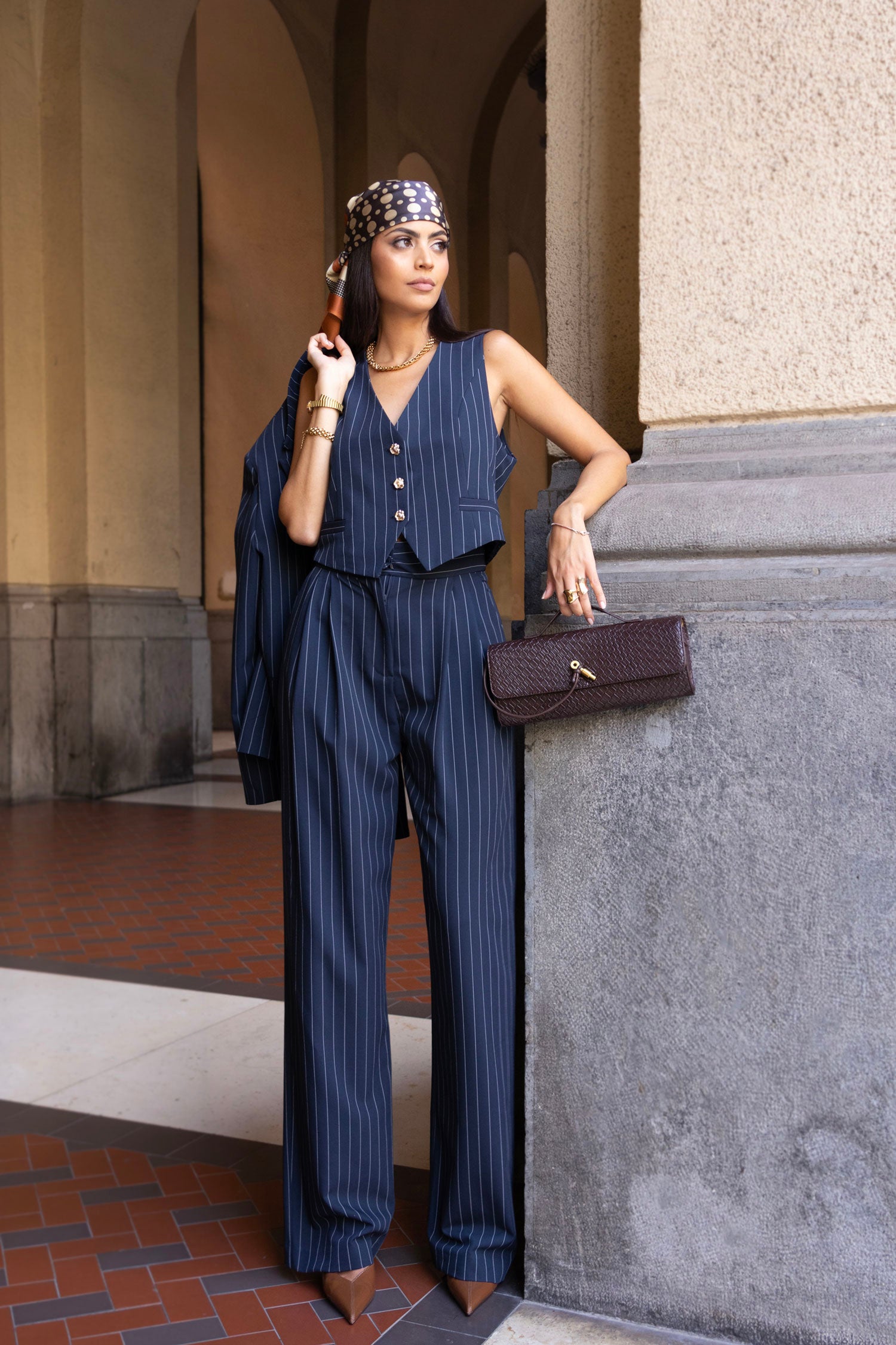 Pant LEONTINE Navy Gessato