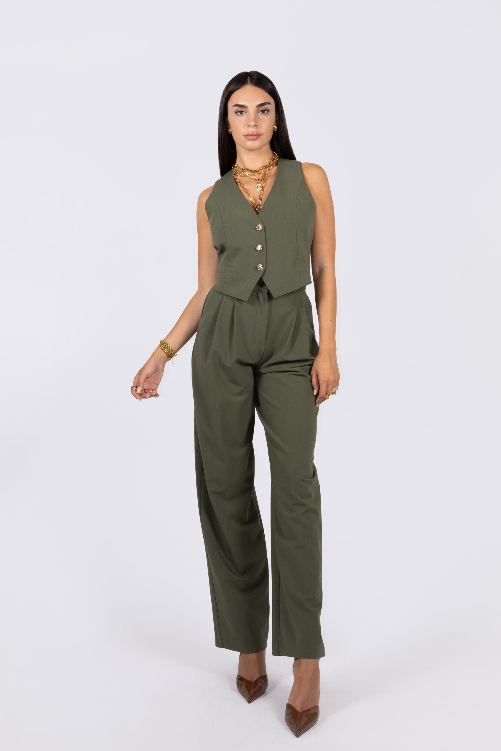 Pant LEONTINE Army