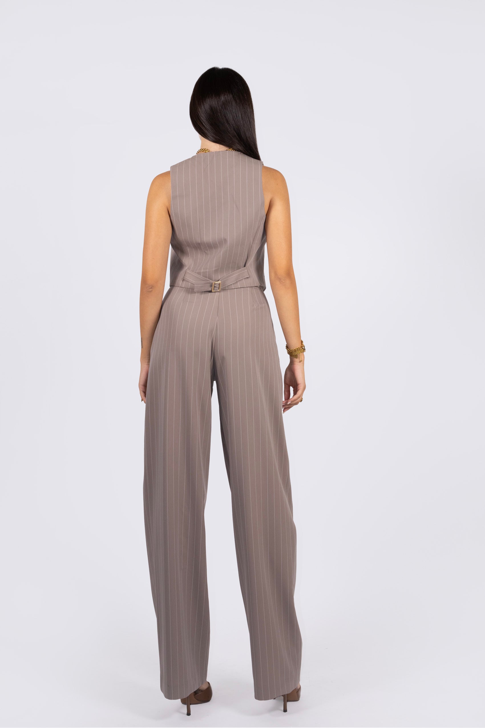Pant LEONTINE Taupe Gessato