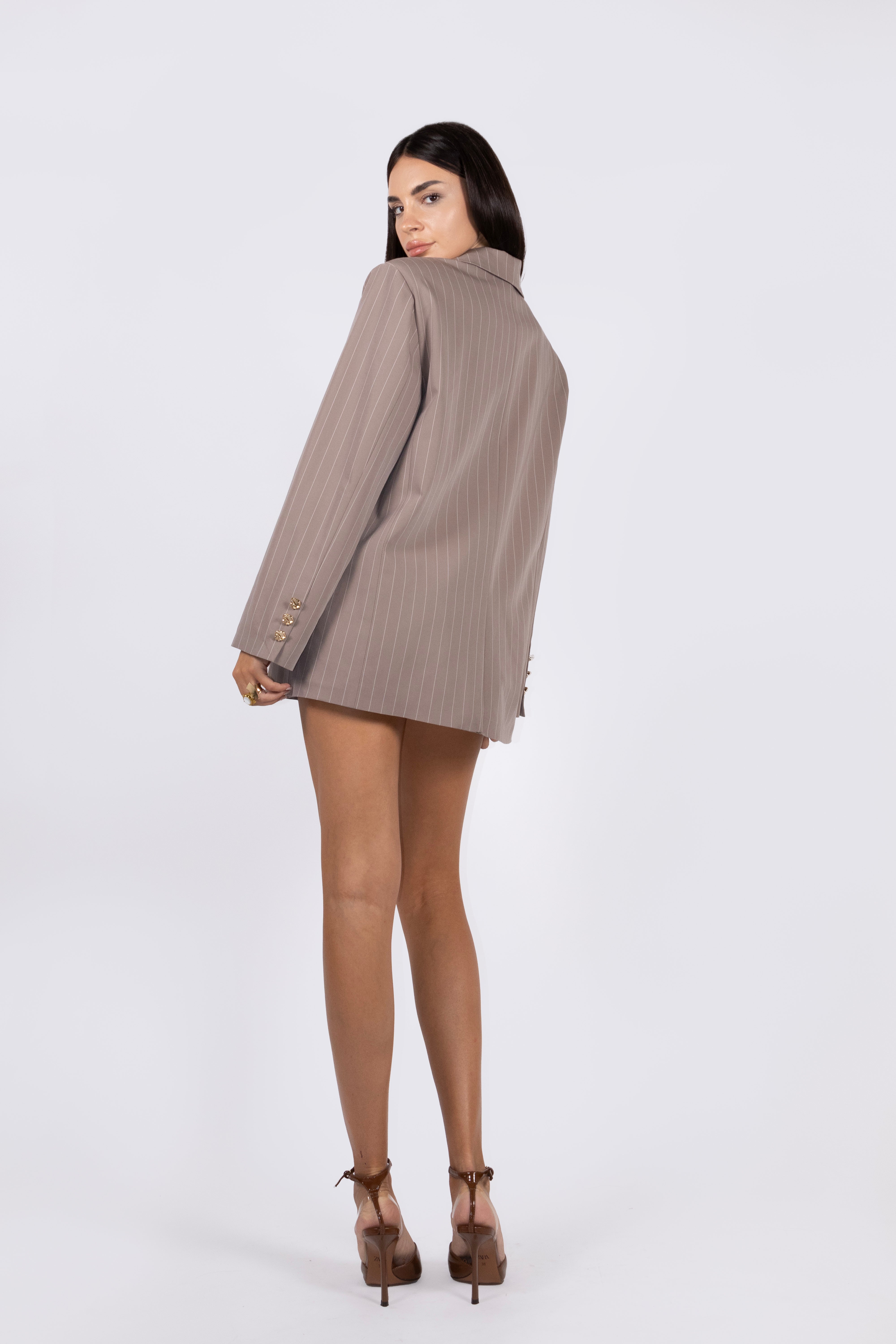 Blazer ROBERTA Taupe Gessato