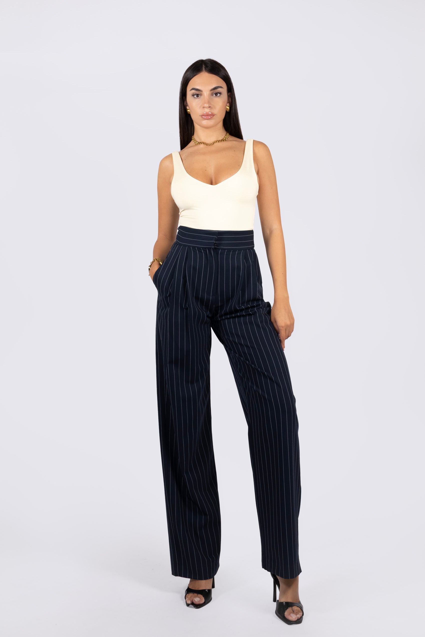 Pant LEONTINE Navy Gessato