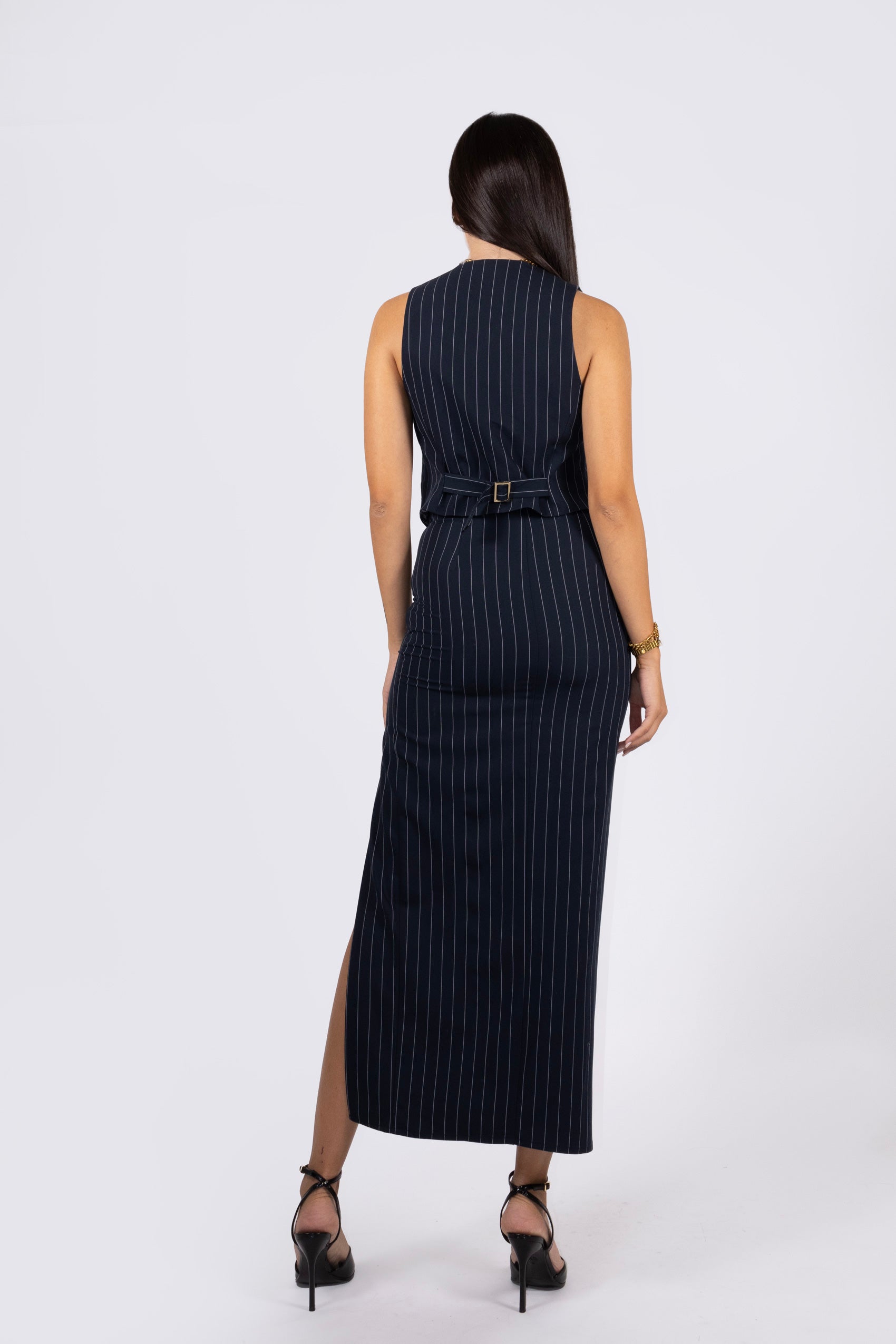 Longuette MONIA Navy Gessato
