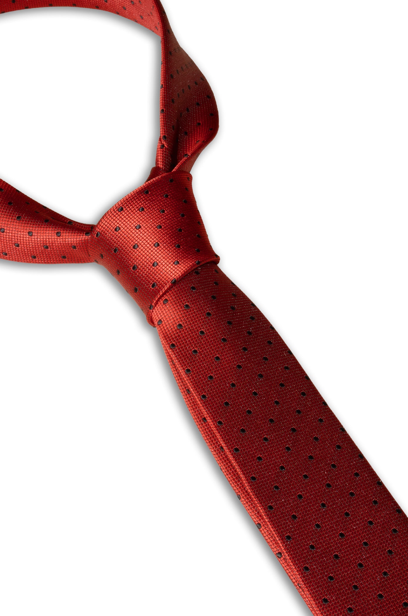 CRAVATTA Slim Rossa Pois