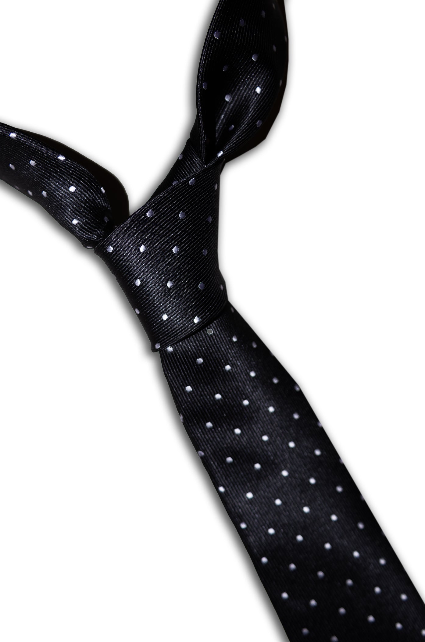 CRAVATTA Slim Black Pois